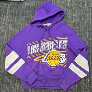 Junk Food Of Los Angeles Lakers crop hoodie size Large